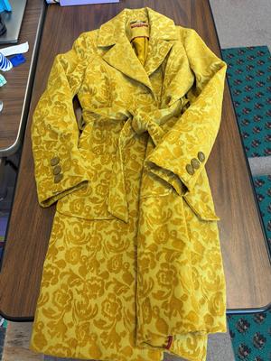 Merona Gold Brocade Coat, Size Small--$20